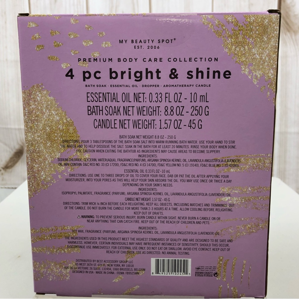 Set of 2 Bright & Shine Lavender Premium Body Care 4 Piece Collection - Picture 4 of 4